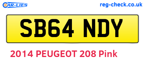 SB64NDY are the vehicle registration plates.