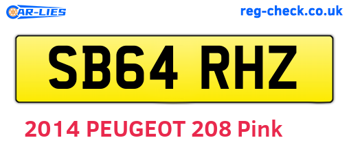 SB64RHZ are the vehicle registration plates.