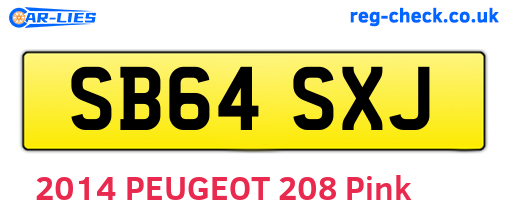 SB64SXJ are the vehicle registration plates.