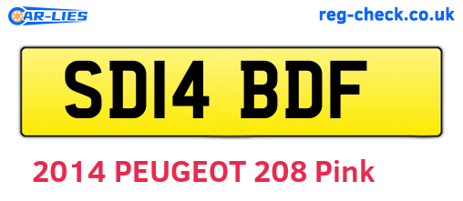 SD14BDF are the vehicle registration plates.