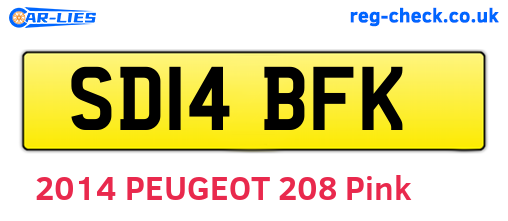 SD14BFK are the vehicle registration plates.