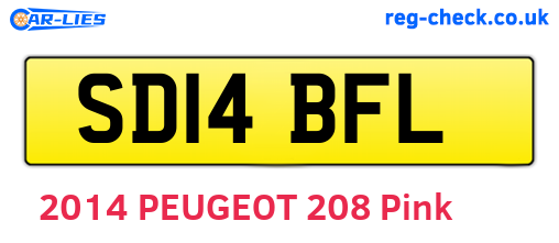 SD14BFL are the vehicle registration plates.