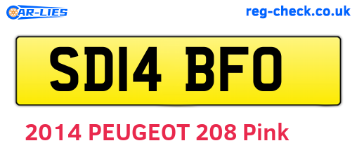 SD14BFO are the vehicle registration plates.