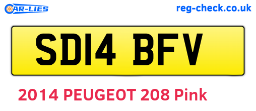 SD14BFV are the vehicle registration plates.