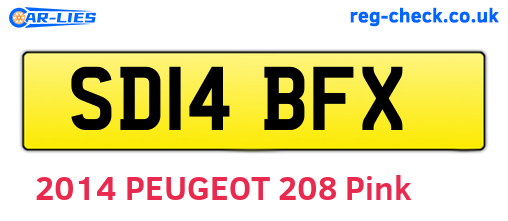 SD14BFX are the vehicle registration plates.