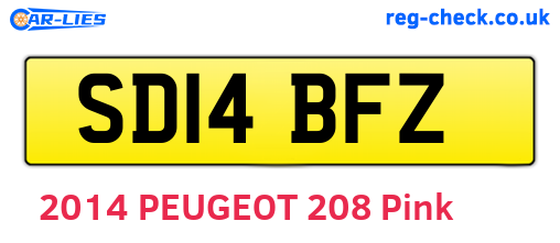 SD14BFZ are the vehicle registration plates.