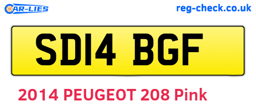 SD14BGF are the vehicle registration plates.