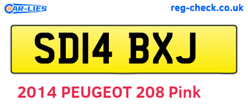 SD14BXJ are the vehicle registration plates.