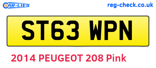 ST63WPN are the vehicle registration plates.