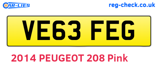 VE63FEG are the vehicle registration plates.