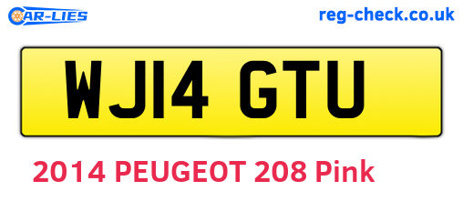 WJ14GTU are the vehicle registration plates.