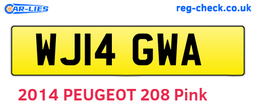 WJ14GWA are the vehicle registration plates.