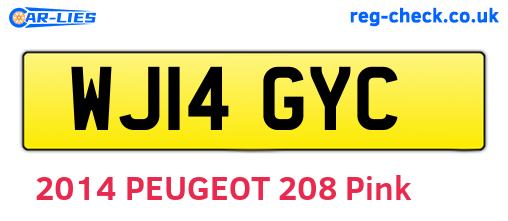 WJ14GYC are the vehicle registration plates.
