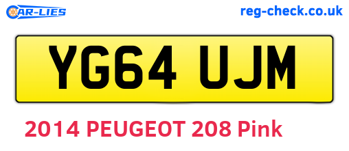 YG64UJM are the vehicle registration plates.