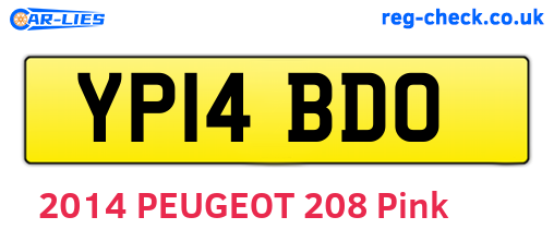 YP14BDO are the vehicle registration plates.