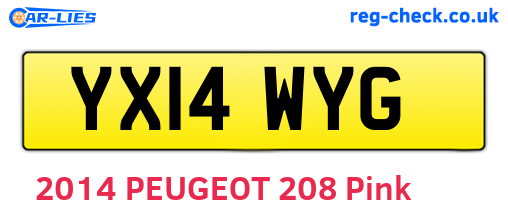 YX14WYG are the vehicle registration plates.
