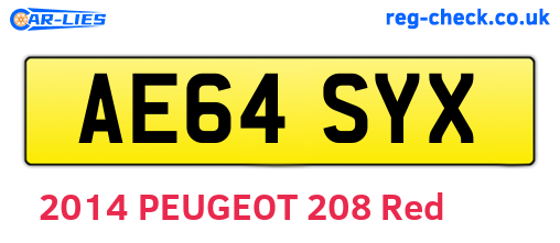 AE64SYX are the vehicle registration plates.