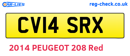 CV14SRX are the vehicle registration plates.