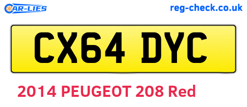 CX64DYC are the vehicle registration plates.