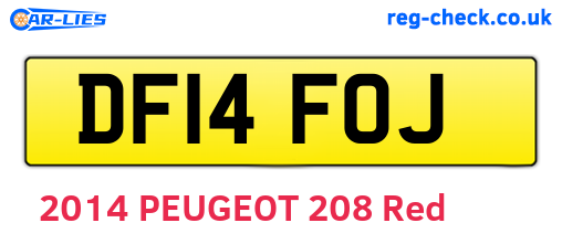 DF14FOJ are the vehicle registration plates.