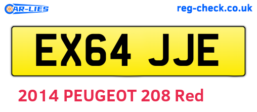 EX64JJE are the vehicle registration plates.