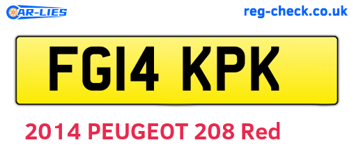 FG14KPK are the vehicle registration plates.
