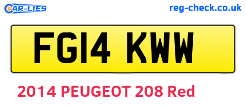 FG14KWW are the vehicle registration plates.