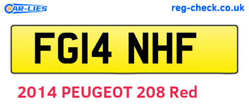 FG14NHF are the vehicle registration plates.