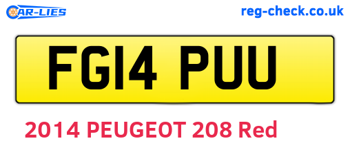 FG14PUU are the vehicle registration plates.
