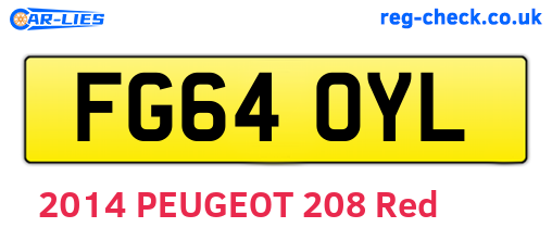 FG64OYL are the vehicle registration plates.