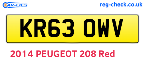 KR63OWV are the vehicle registration plates.
