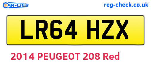 LR64HZX are the vehicle registration plates.