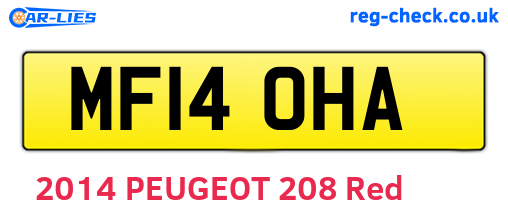 MF14OHA are the vehicle registration plates.