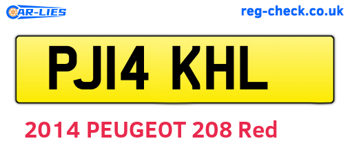 PJ14KHL are the vehicle registration plates.