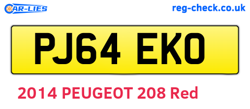 PJ64EKO are the vehicle registration plates.