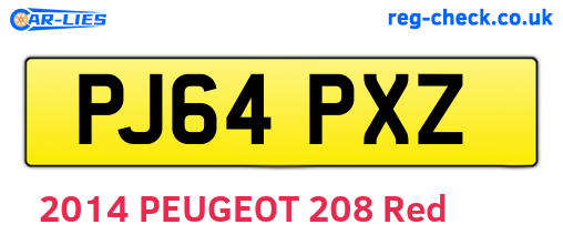 PJ64PXZ are the vehicle registration plates.