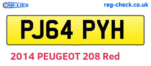 PJ64PYH are the vehicle registration plates.