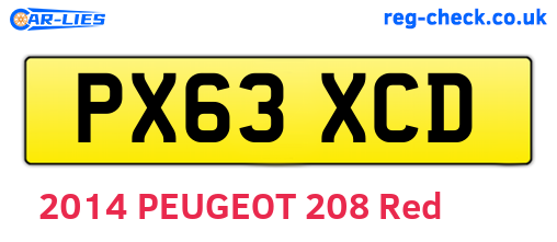 PX63XCD are the vehicle registration plates.