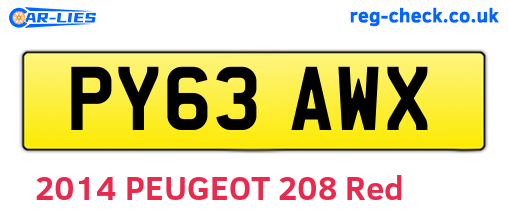 PY63AWX are the vehicle registration plates.