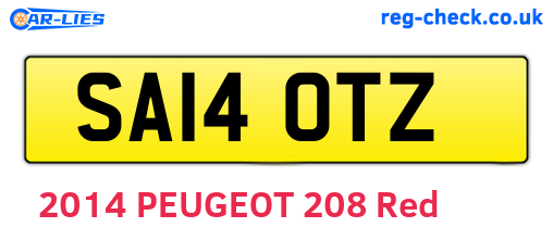 SA14OTZ are the vehicle registration plates.