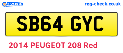 SB64GYC are the vehicle registration plates.