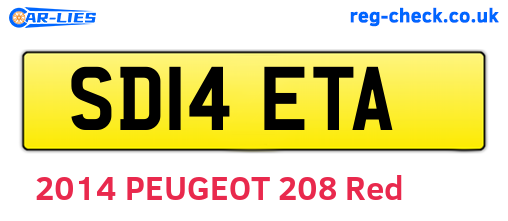SD14ETA are the vehicle registration plates.