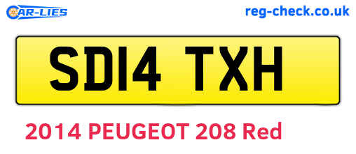 SD14TXH are the vehicle registration plates.