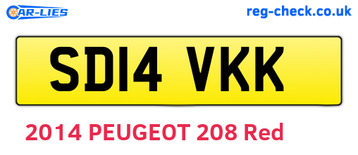 SD14VKK are the vehicle registration plates.