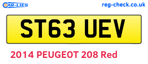 ST63UEV are the vehicle registration plates.