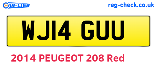 WJ14GUU are the vehicle registration plates.