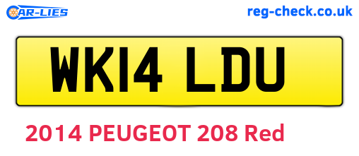 WK14LDU are the vehicle registration plates.