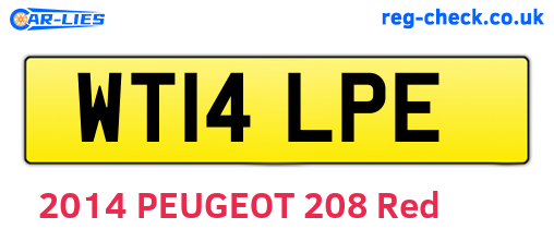 WT14LPE are the vehicle registration plates.