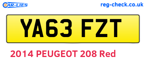 YA63FZT are the vehicle registration plates.