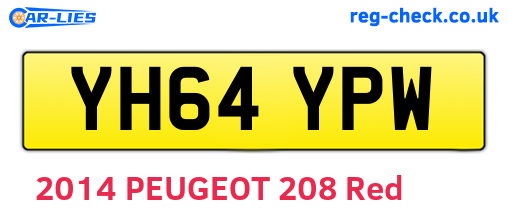 YH64YPW are the vehicle registration plates.
